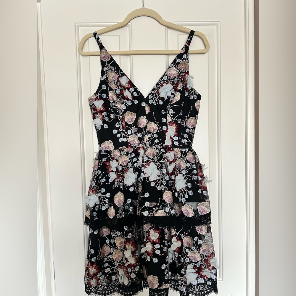 Worn one! Dress The Population floral lace dress purchased at Saks Fifth Ave - Picture 2 of 7